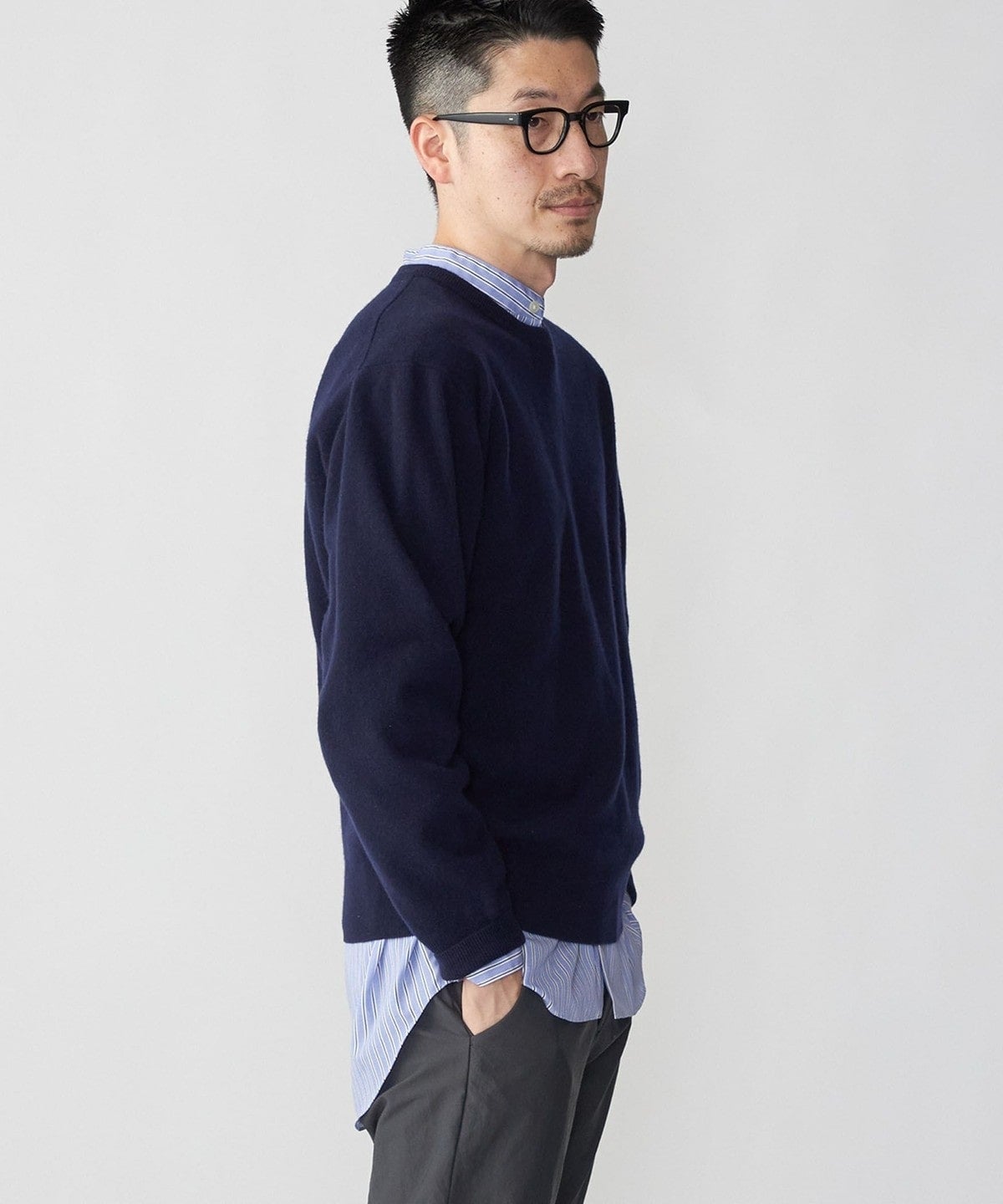 SHIPS: スーパー180'S ラム ウール クルーネック ニット