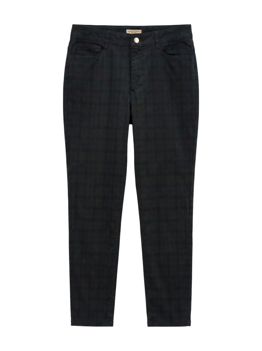T/R STRECH TARTAN/CHK SLIM PT