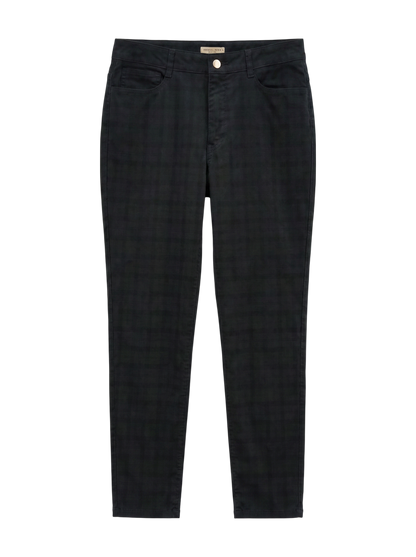T/R STRECH TARTAN/CHK SLIM PT