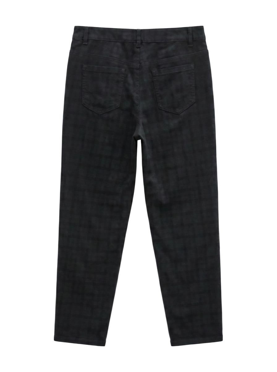 T/R STRECH TARTAN/CHK SLIM PT