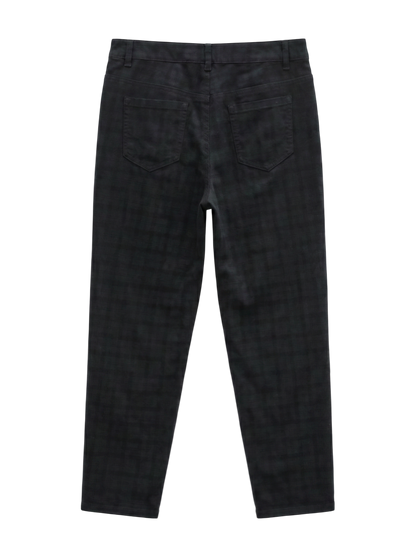 T/R STRECH TARTAN/CHK SLIM PT