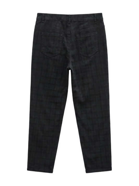 T/R STRECH TARTAN/CHK SLIM PT