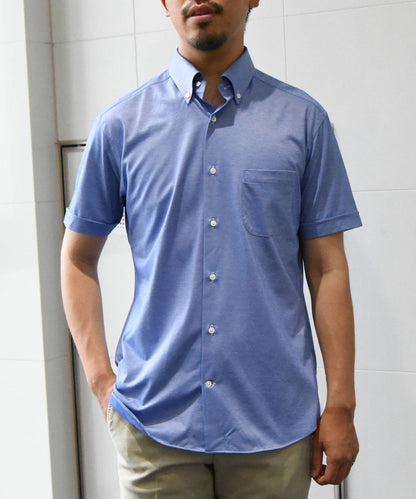 SHIPS:COOLMAX(R)ジャージー ボタンダウン 半袖シャツ