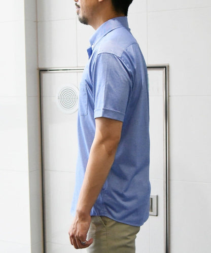 SHIPS:COOLMAX(R)ジャージー ボタンダウン 半袖シャツ