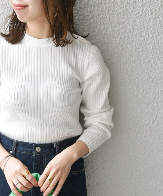 SHIPS any: リブニット プルオーバー