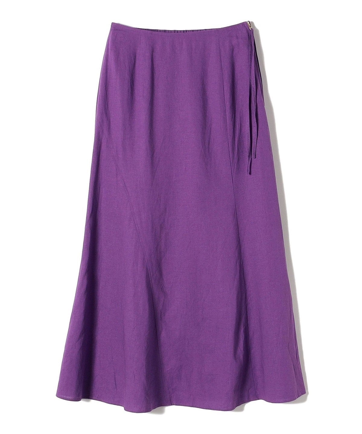 〈手洗い可能〉リネン レーヨン サイド リボン マーメイド スカート