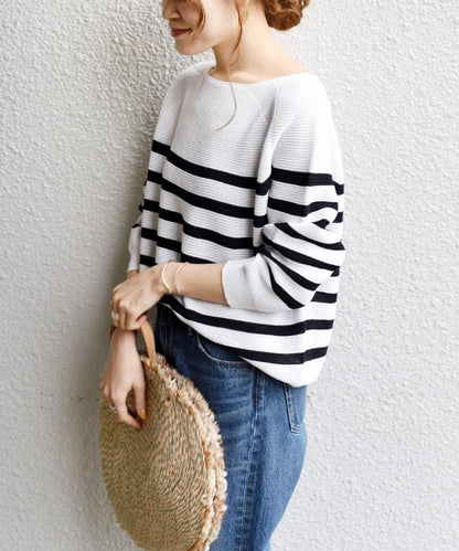 【手洗い可能】リネンポリエステルニットプルオーバー