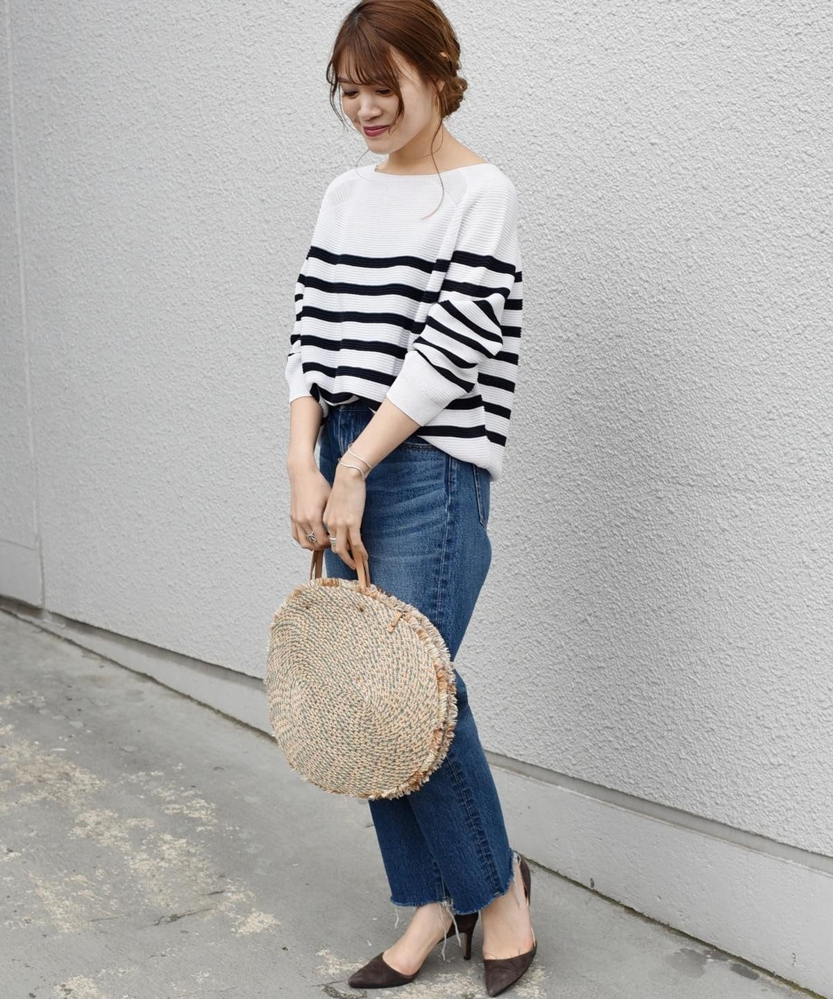 【手洗い可能】リネンポリエステルニットプルオーバー