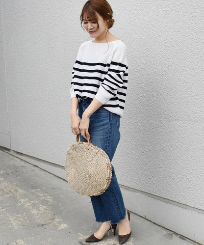 【手洗い可能】リネンポリエステルニットプルオーバー