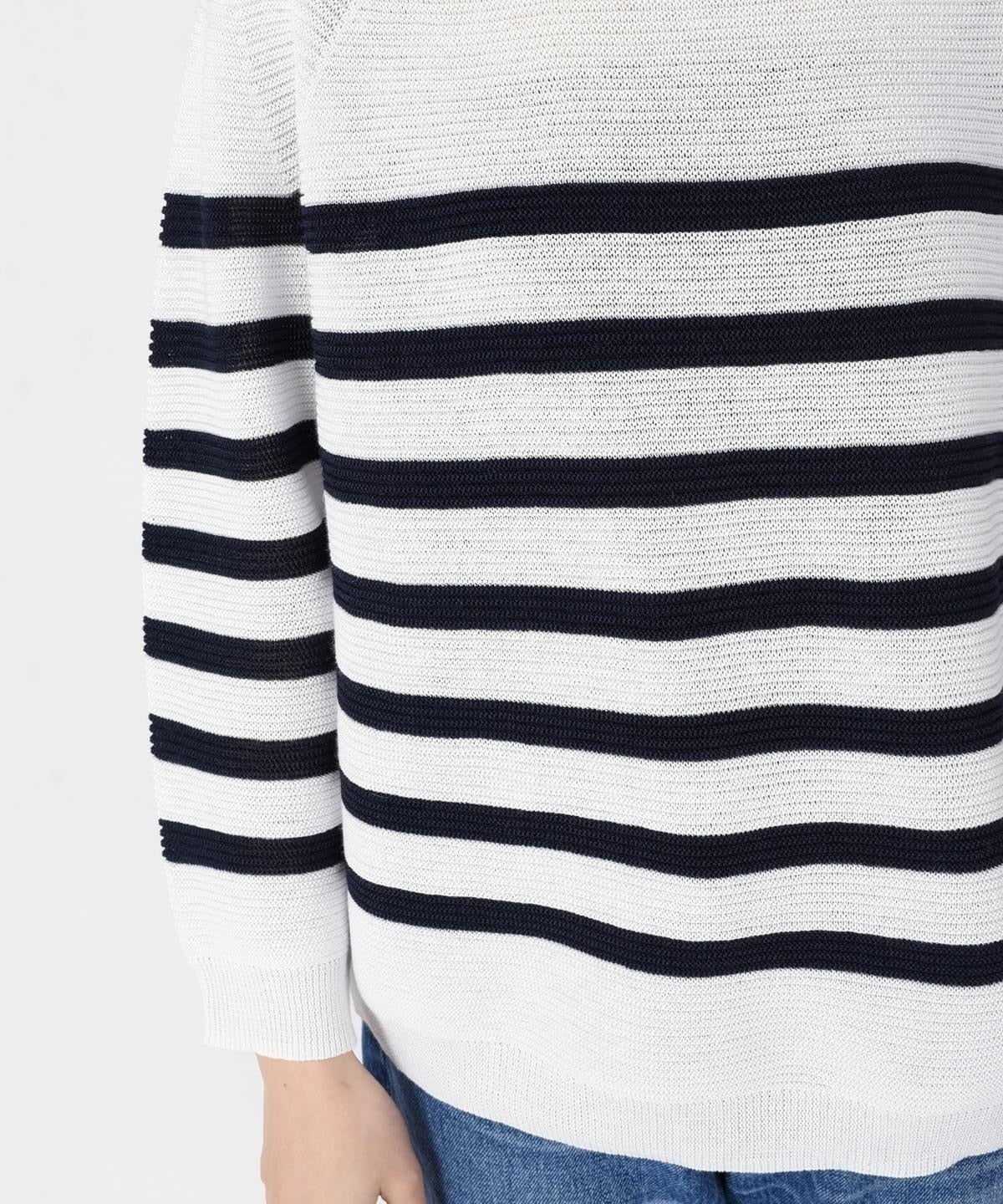 【手洗い可能】リネンポリエステルニットプルオーバー