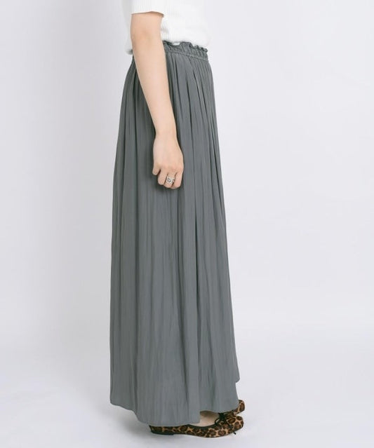 【手洗い可能】ソリッドギャザーパンツ olive