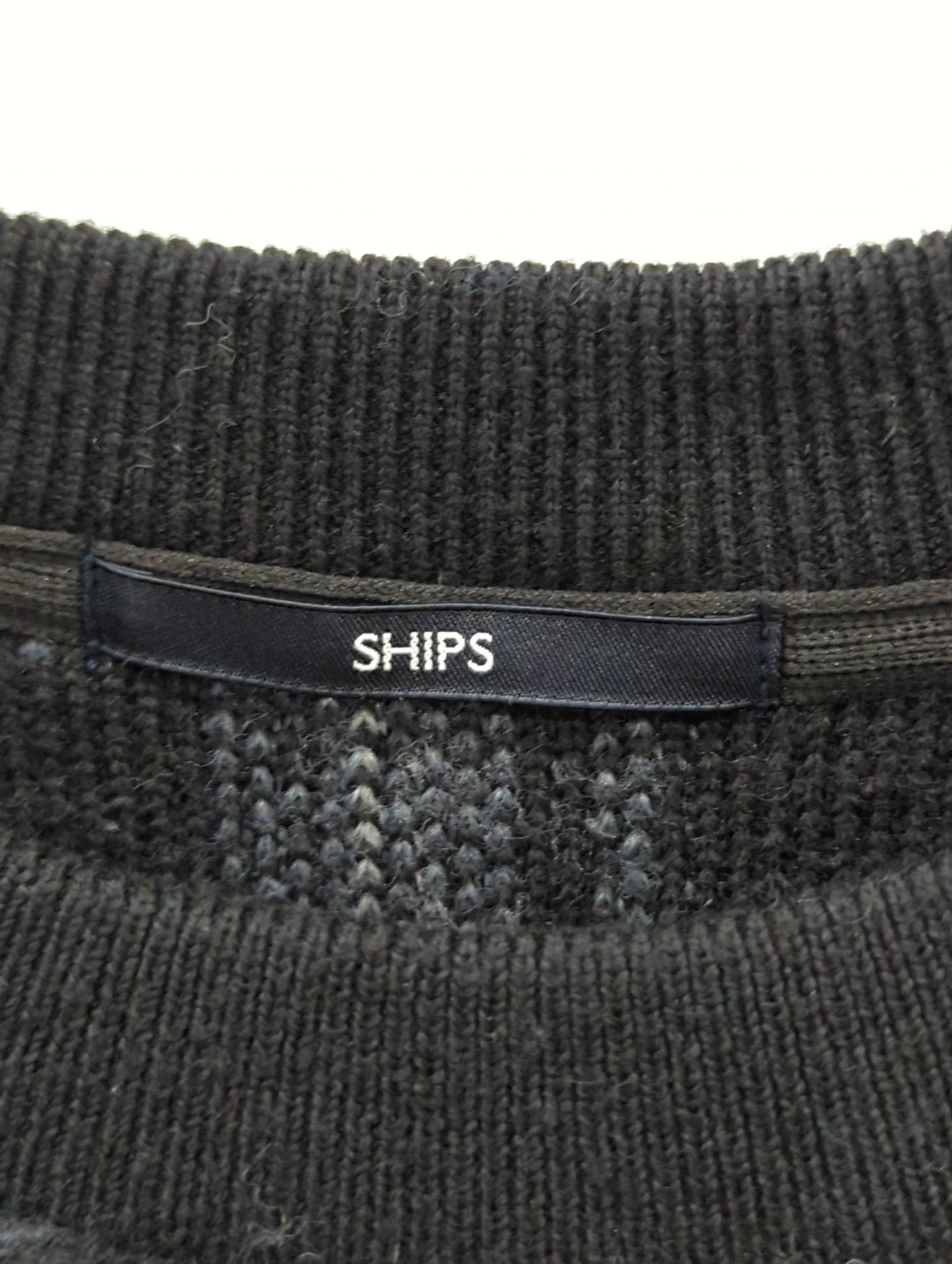 SHIPS: チェック フリース クルーネック プルオーバー