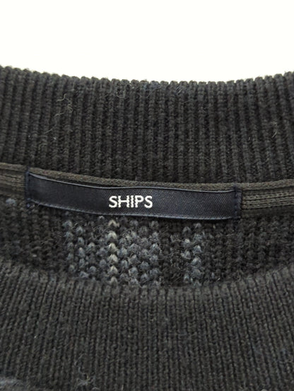 SHIPS: チェック フリース クルーネック プルオーバー
