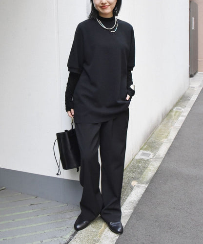 Wai+:2タックプリーツハイウエストスラックス