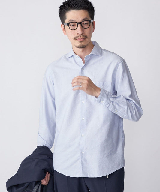SHIPS: セミワイド カラー ドビー ドット ロングスリーブ シャツ
