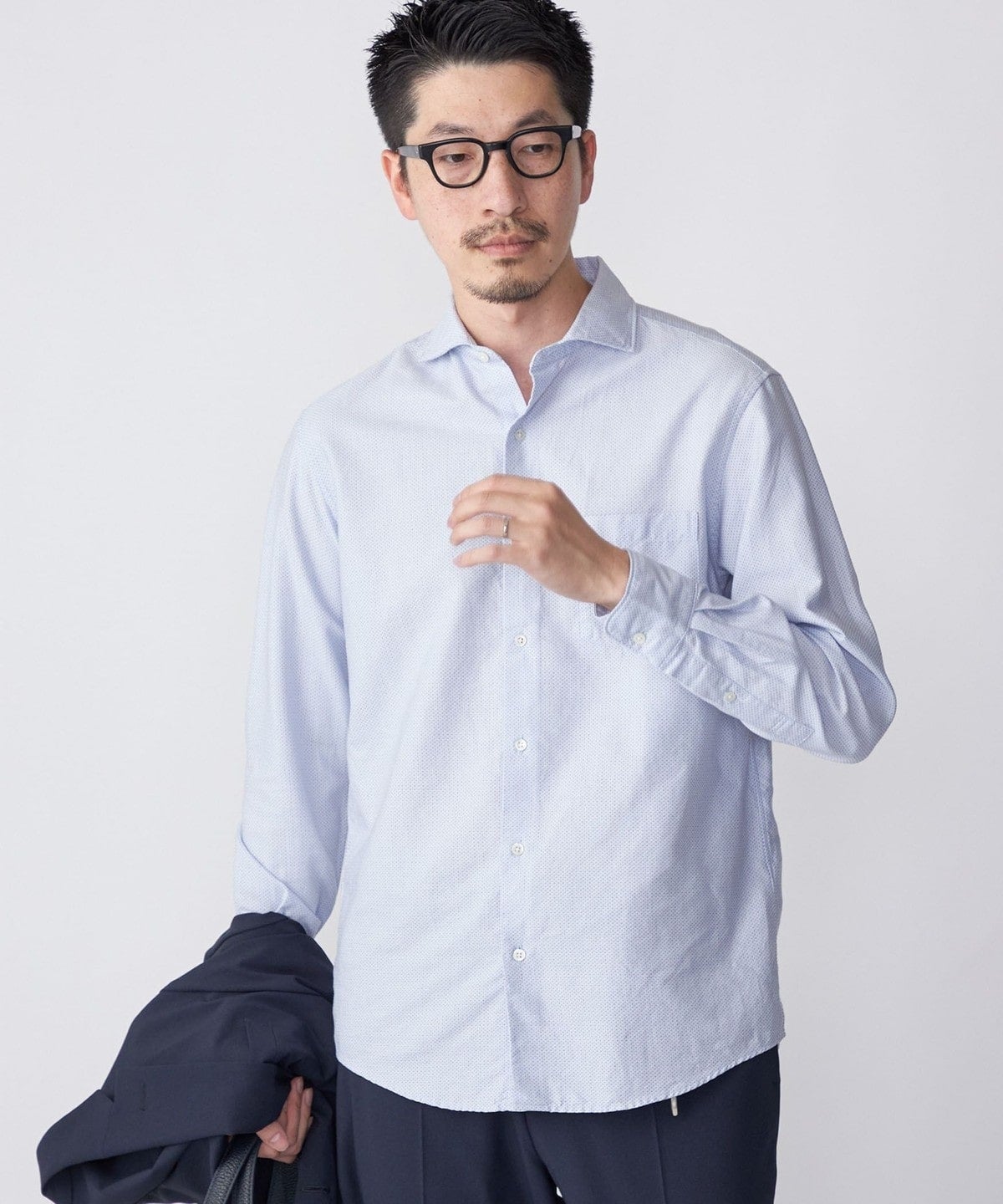 SHIPS: セミワイド カラー ドビー ドット ロングスリーブ シャツ