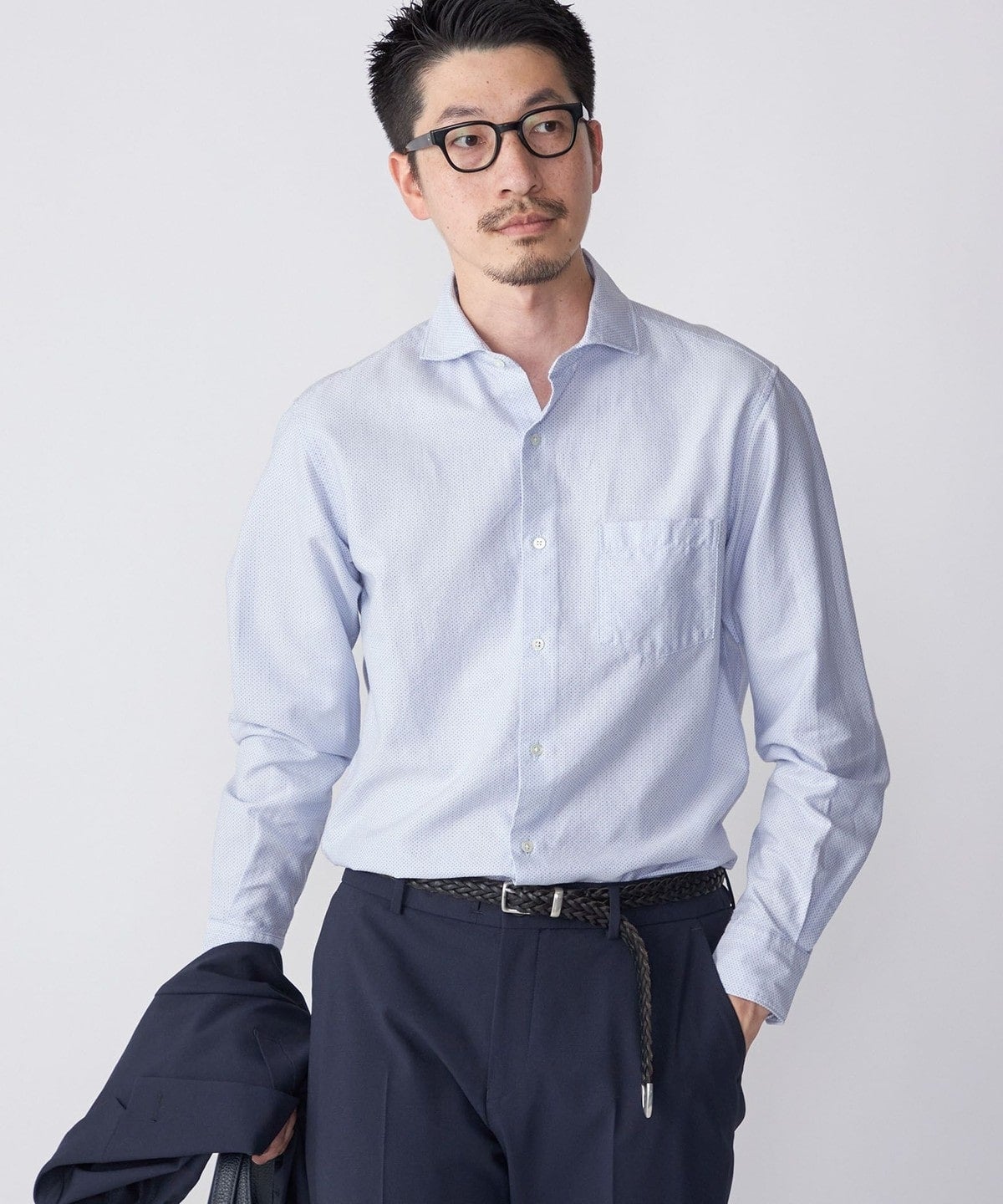 SHIPS: セミワイド カラー ドビー ドット ロングスリーブ シャツ