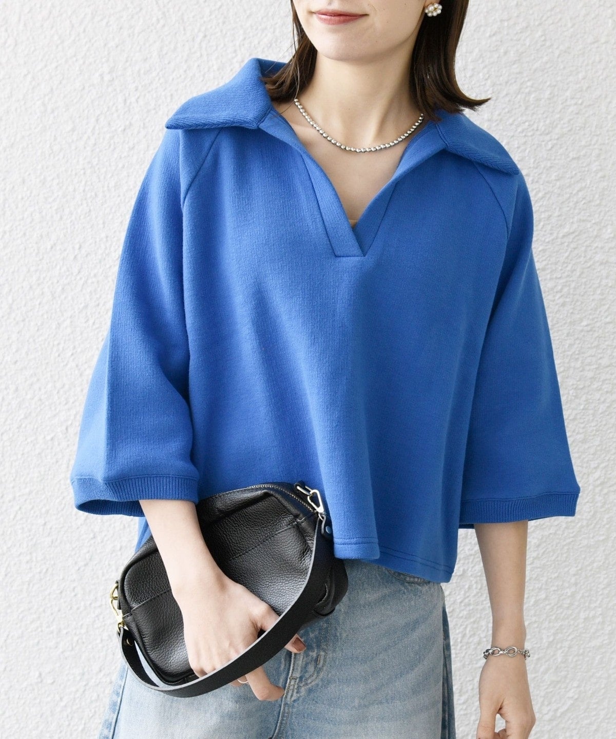 SHIPS any:〈手洗い可能〉サカリバ スキッパー ポロ プルオーバー