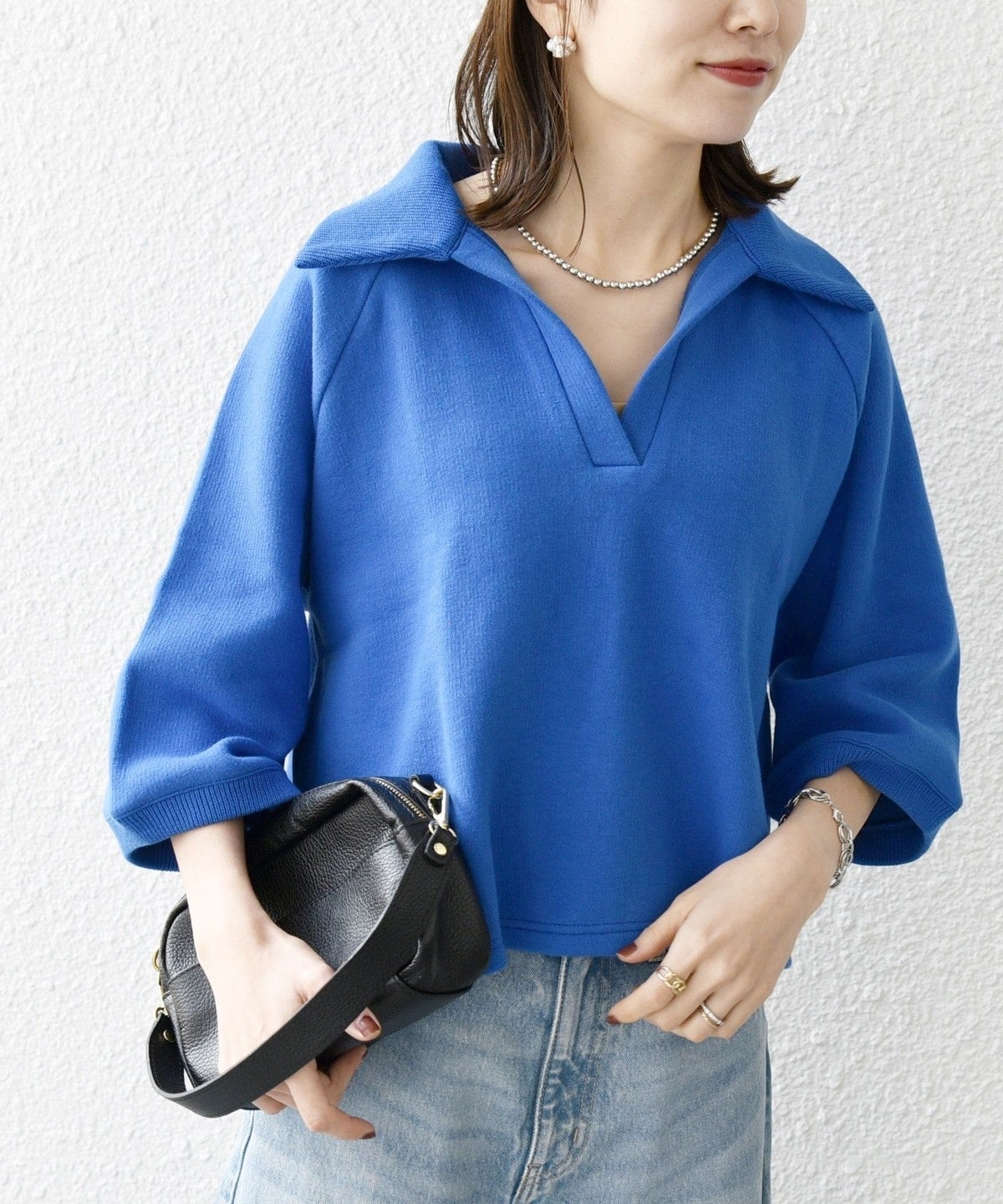 SHIPS any:〈手洗い可能〉サカリバ スキッパー ポロ プルオーバー