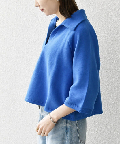 SHIPS any:〈手洗い可能〉サカリバ スキッパー ポロ プルオーバー