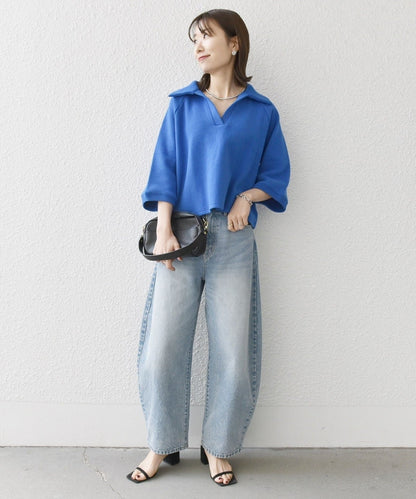 SHIPS any:〈手洗い可能〉サカリバ スキッパー ポロ プルオーバー