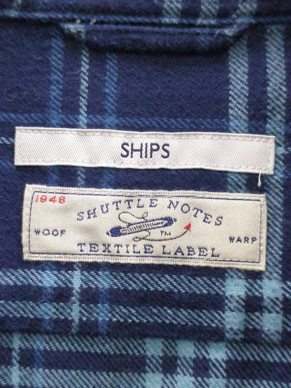 SHIPS: 16FW Shuttle notes インディゴ チェック セミワイドカラー シャツ