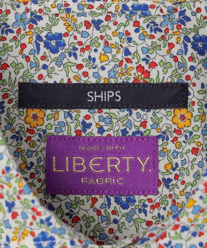 SHIPS: セミワイドカラー リバティプリント ロングスリーブ シャツ