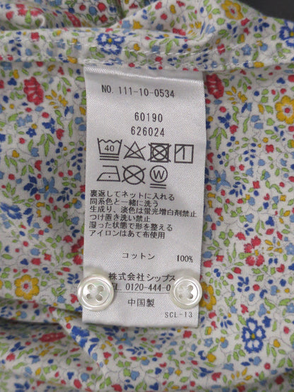SHIPS: セミワイドカラー リバティプリント ロングスリーブ シャツ