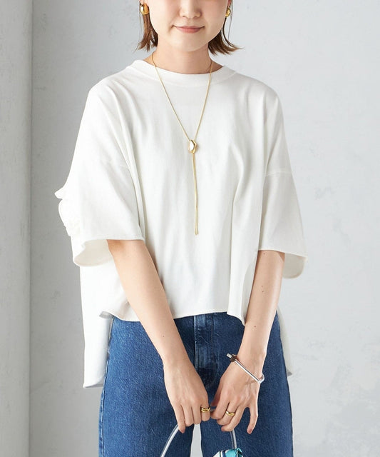 〈洗濯機可能〉バック フリル 半袖 Tシャツ
