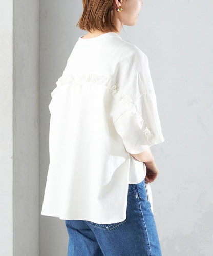 〈洗濯機可能〉バック フリル 半袖 Tシャツ