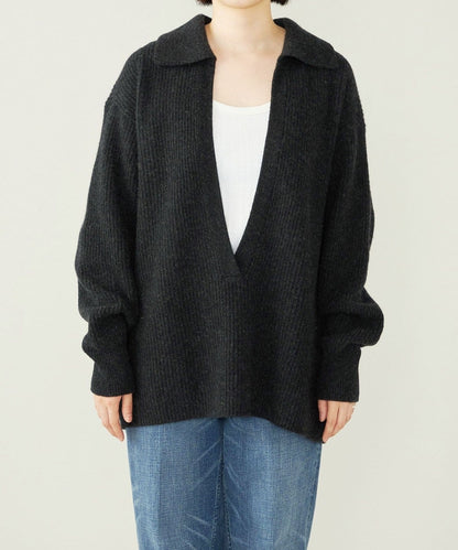 quaranciel: アクア カシミヤ ブレンド スキッパー ニット