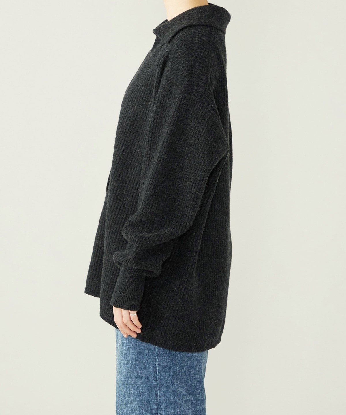 quaranciel: アクア カシミヤ ブレンド スキッパー ニット