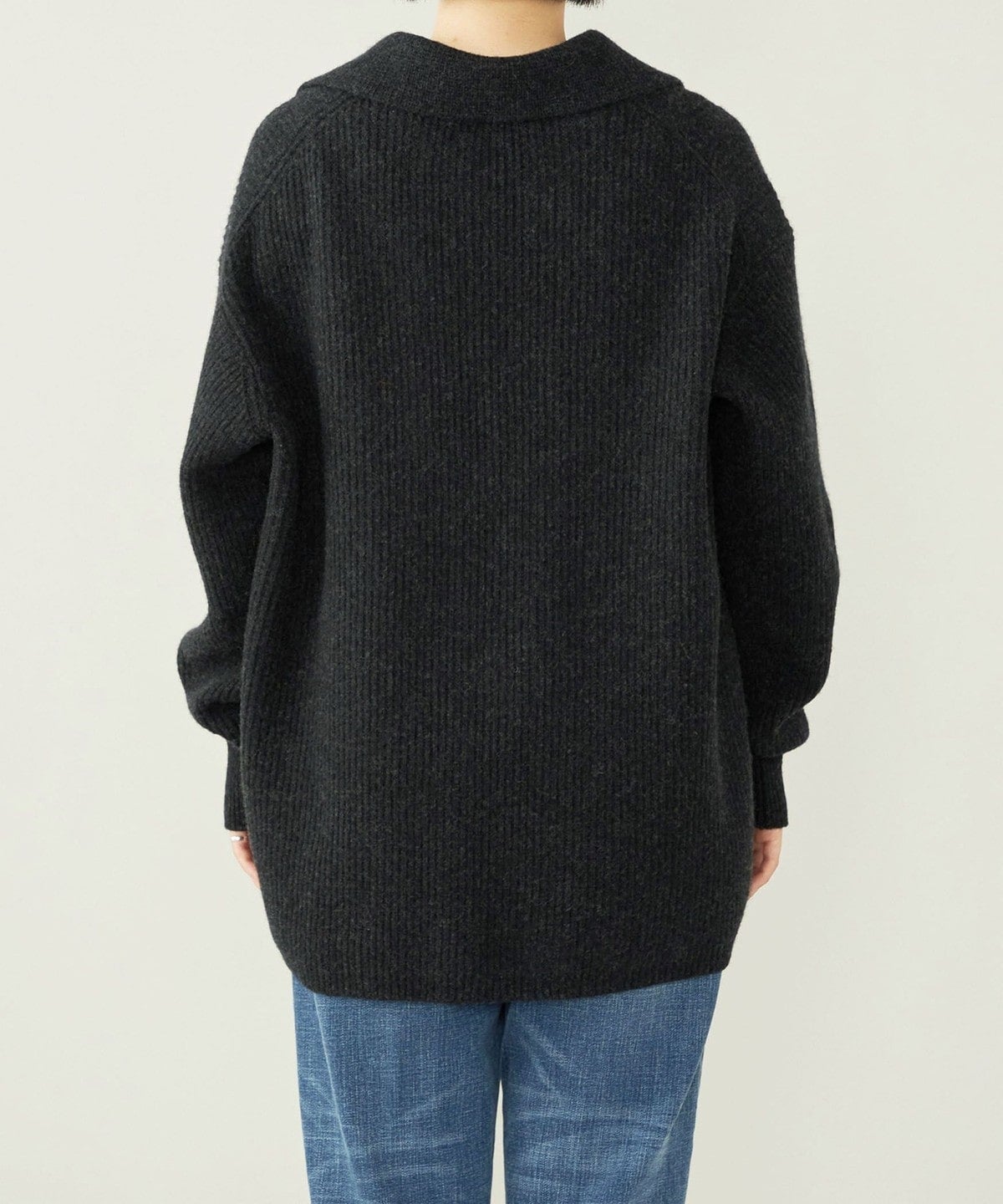 quaranciel: アクア カシミヤ ブレンド スキッパー ニット