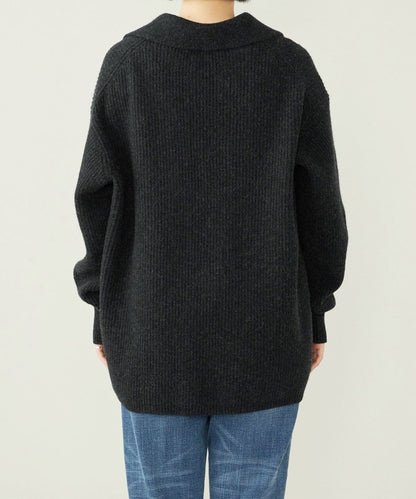 quaranciel: アクア カシミヤ ブレンド スキッパー ニット