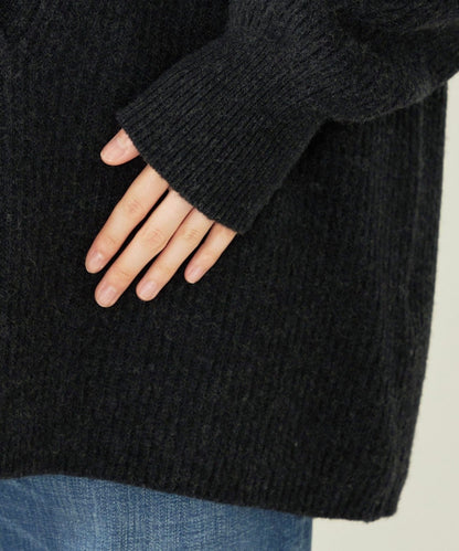 quaranciel: アクア カシミヤ ブレンド スキッパー ニット