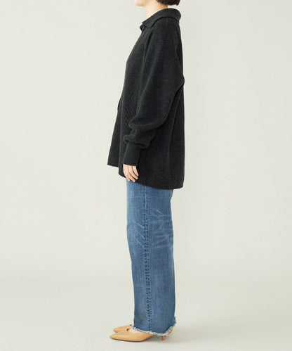 quaranciel: アクア カシミヤ ブレンド スキッパー ニット