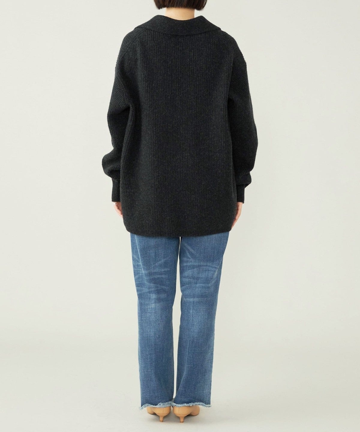 quaranciel: アクア カシミヤ ブレンド スキッパー ニット