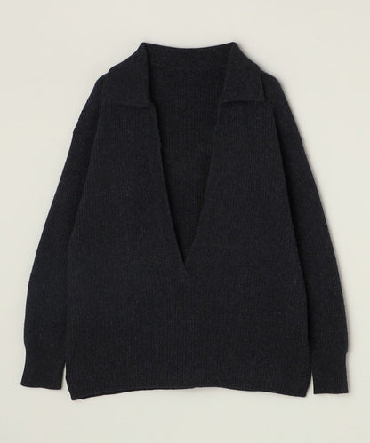 quaranciel: アクア カシミヤ ブレンド スキッパー ニット