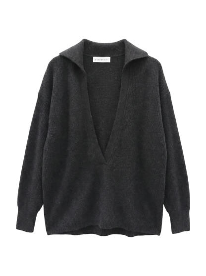quaranciel: アクア カシミヤ ブレンド スキッパー ニット