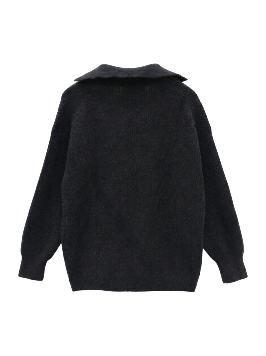 quaranciel: アクア カシミヤ ブレンド スキッパー ニット