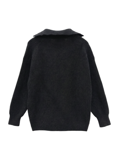 quaranciel: アクア カシミヤ ブレンド スキッパー ニット