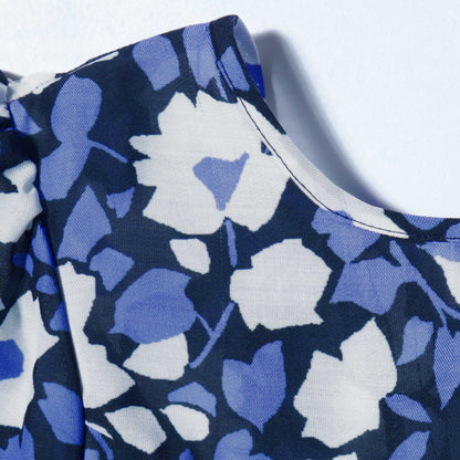 SHIPS any:〈ウォッシャブル〉Longchamp フラワー プリント バック リボン ギャザー ワンピース