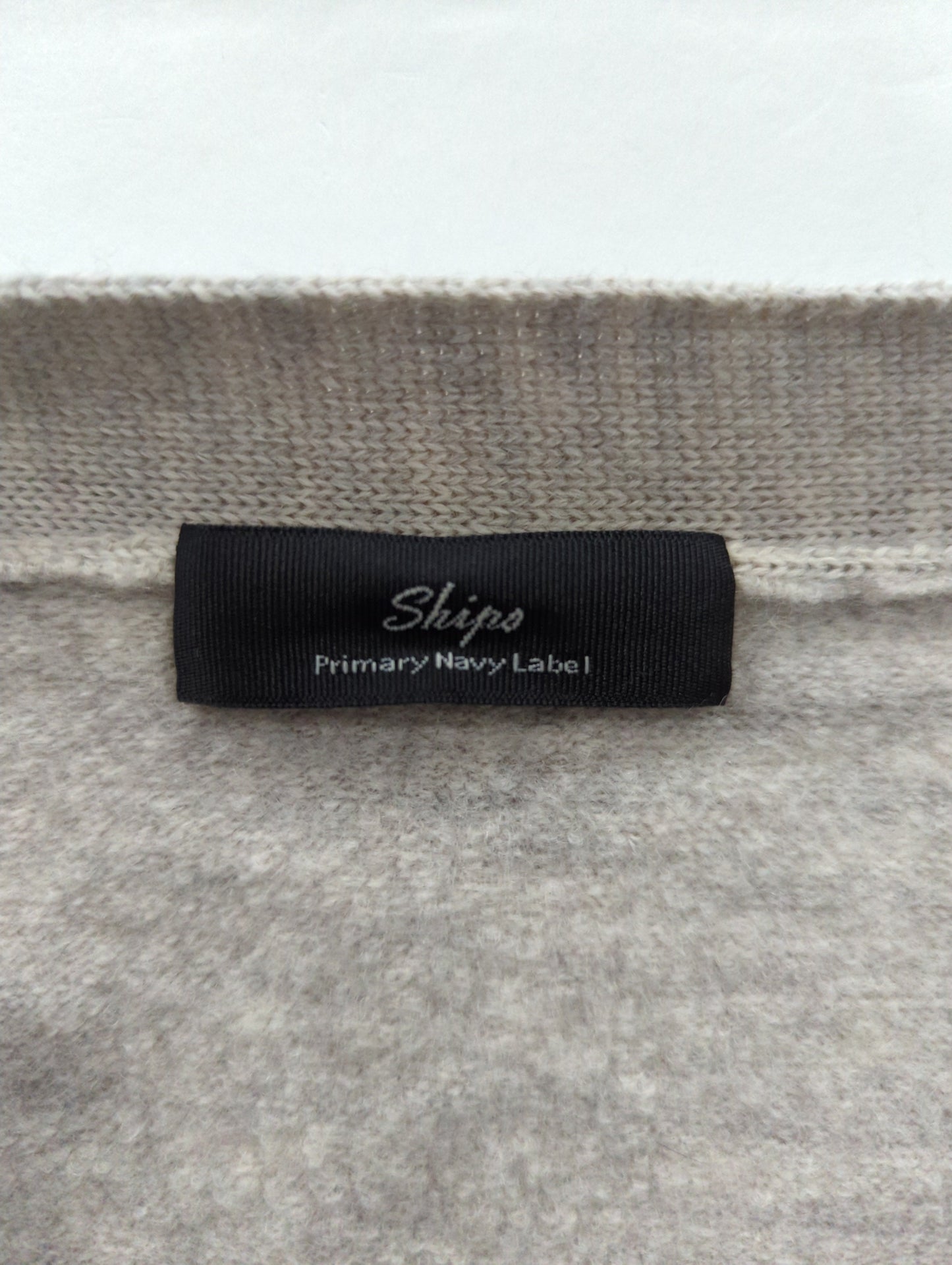SHIPS Primary Navy Label:ボイルドウールボタンプルオーバー