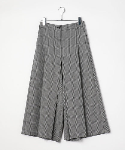 liflattie ships:グレンチェックボックスプリーツパンツ