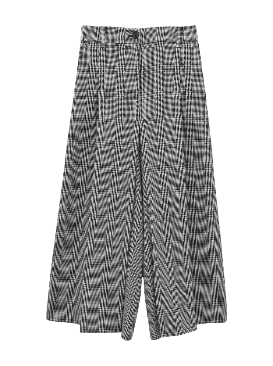 liflattie ships:グレンチェックボックスプリーツパンツ