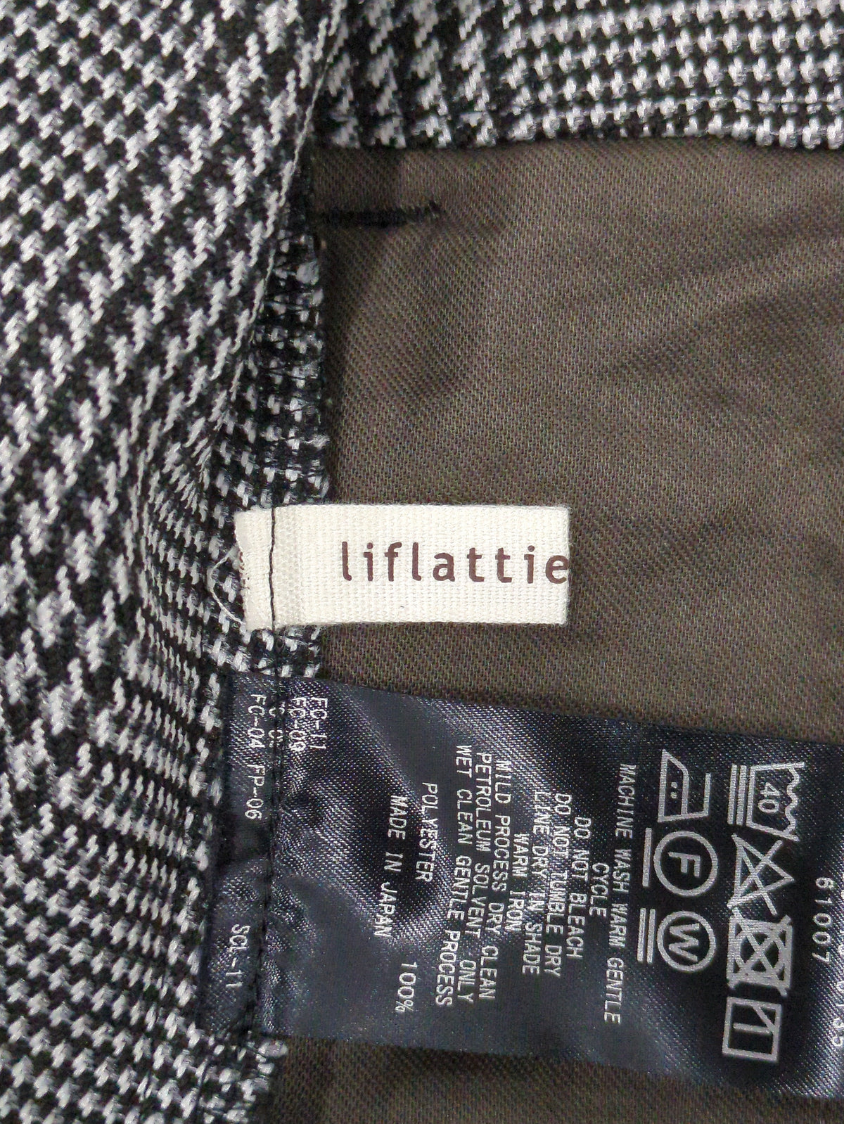liflattie ships:グレンチェックボックスプリーツパンツ