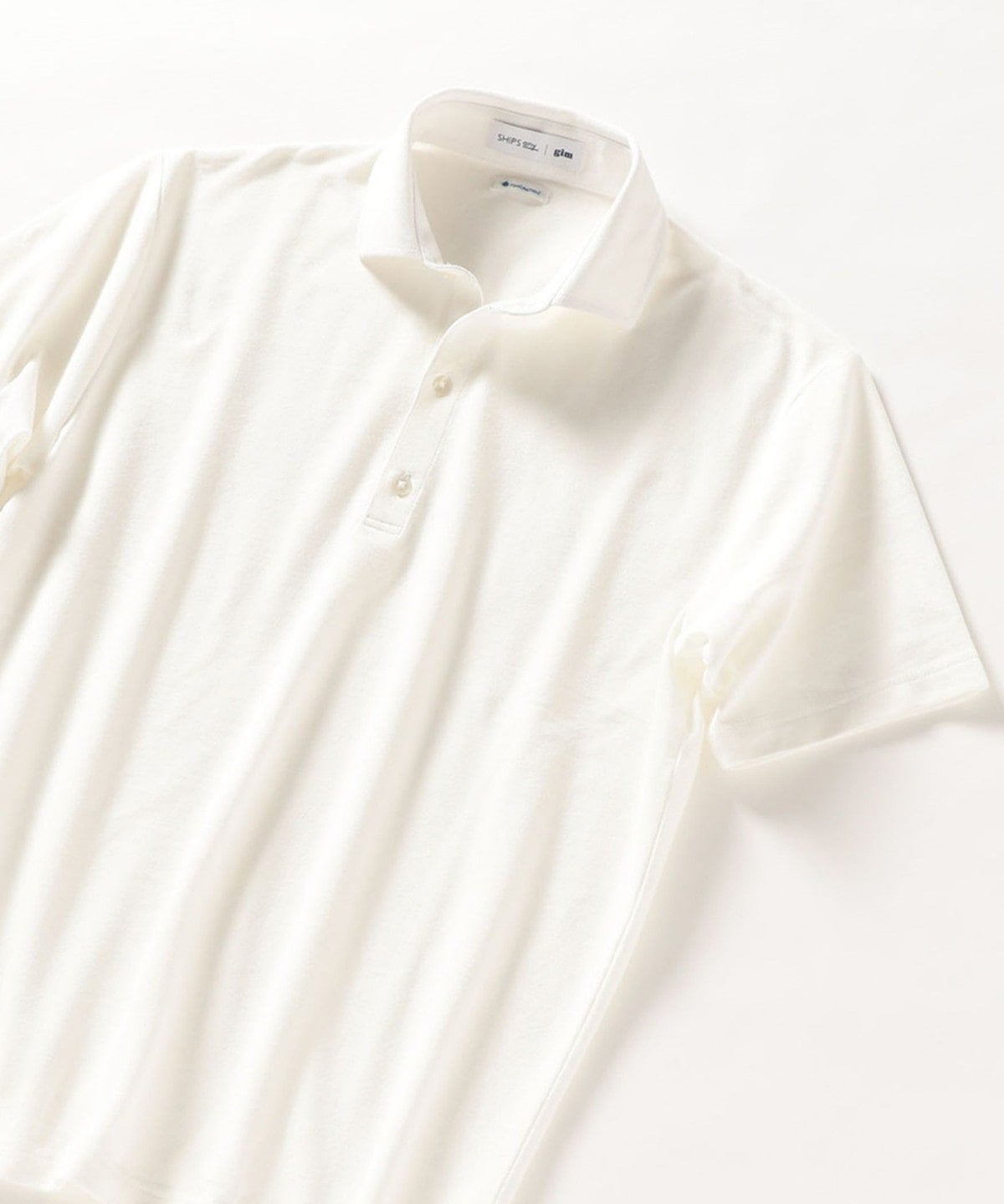 【SHIPS any 別注】gim×DR.C医薬 ハイドロ銀チタン 加工 スキッパー ポロシャツ