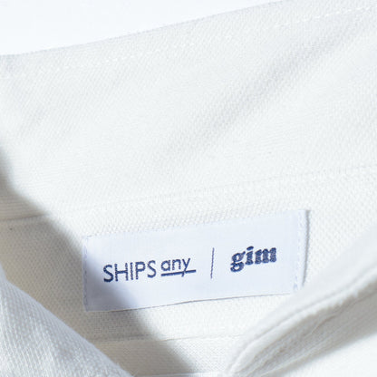 【SHIPS any 別注】gim×DR.C医薬 ハイドロ銀チタン 加工 スキッパー ポロシャツ