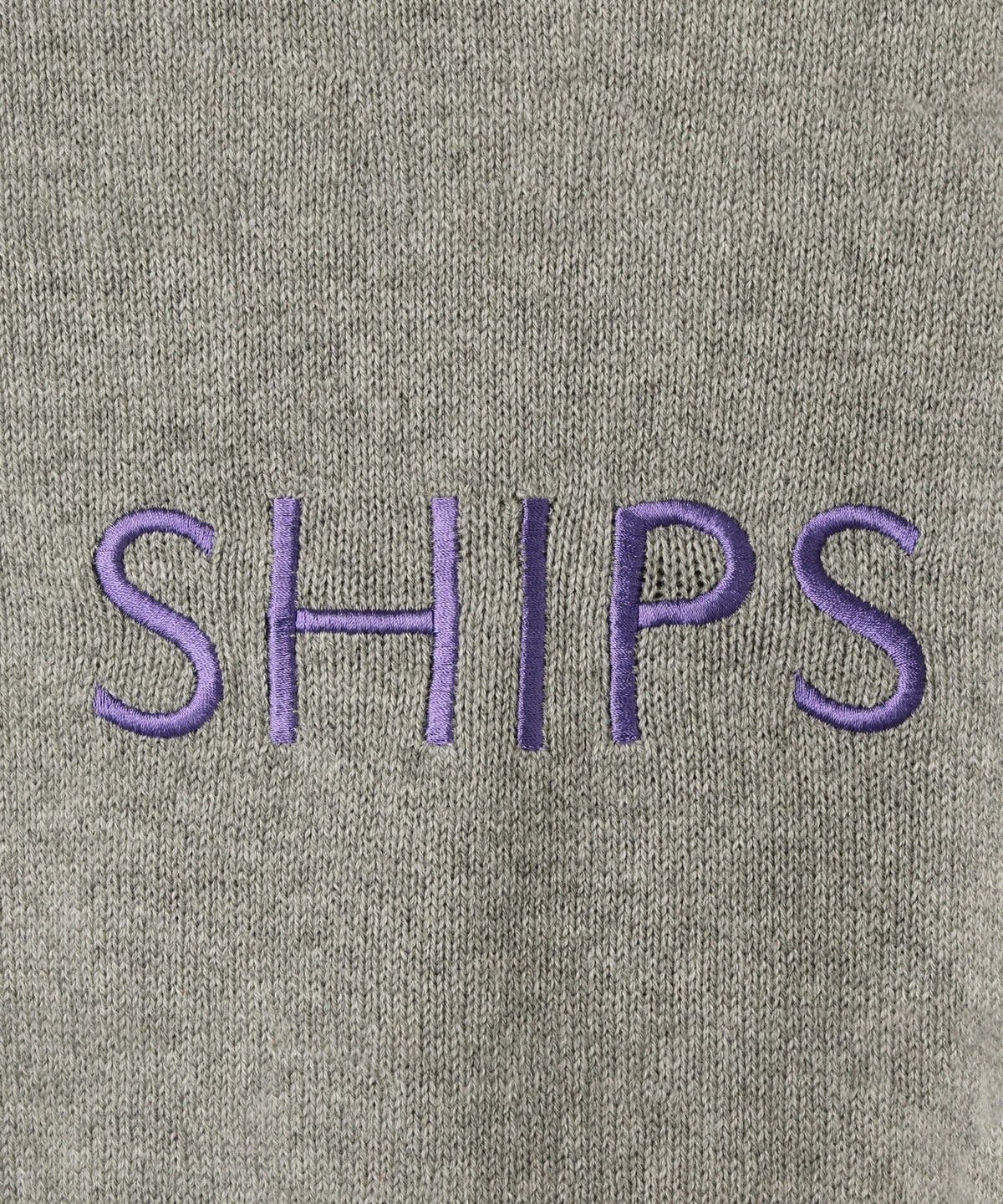 SU: SHIPS ロゴ エンブロイダリー コットン ニット