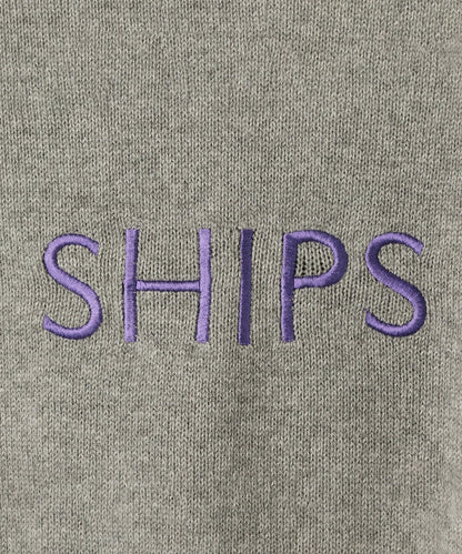 SU: SHIPS ロゴ エンブロイダリー コットン ニット